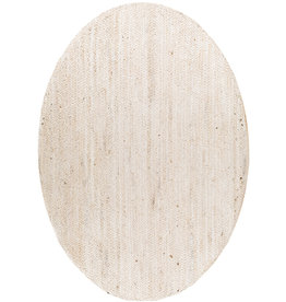 BRAIDED JUTE 6' X 9' OVAL BLEACHED WHITE