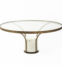 PHONOGRAPH COFFEE TABLE MARBLE AND GLASS