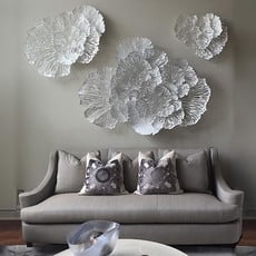 FLOWER WALL ART METAL WHITE - SMALL