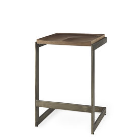 ALISTAIR COUNTER STOOL LIGHT WOOD AND METAL