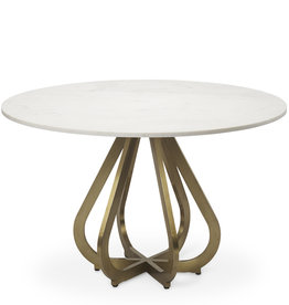 HEART DINING TABLE ROUND 48" MARBLE GOLD BASE