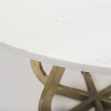 HEART DINING TABLE ROUND 48" MARBLE GOLD BASE