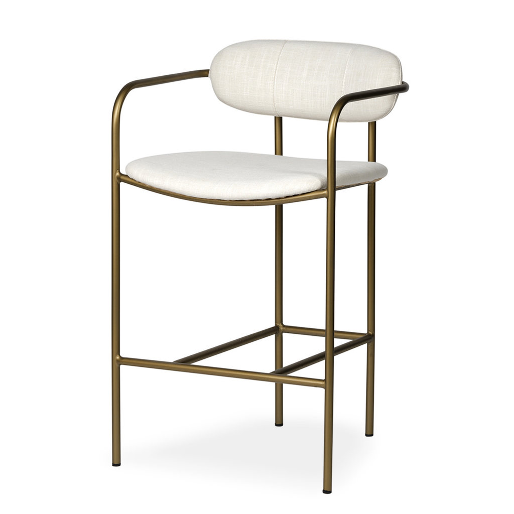 ISADORA COUNTER STOOL OFF WHITE AND GOLD
