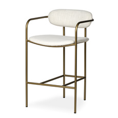 ISADORA COUNTER STOOL OFF WHITE AND GOLD