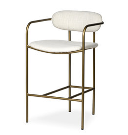 ISADORA COUNTER STOOL OFF WHITE AND GOLD