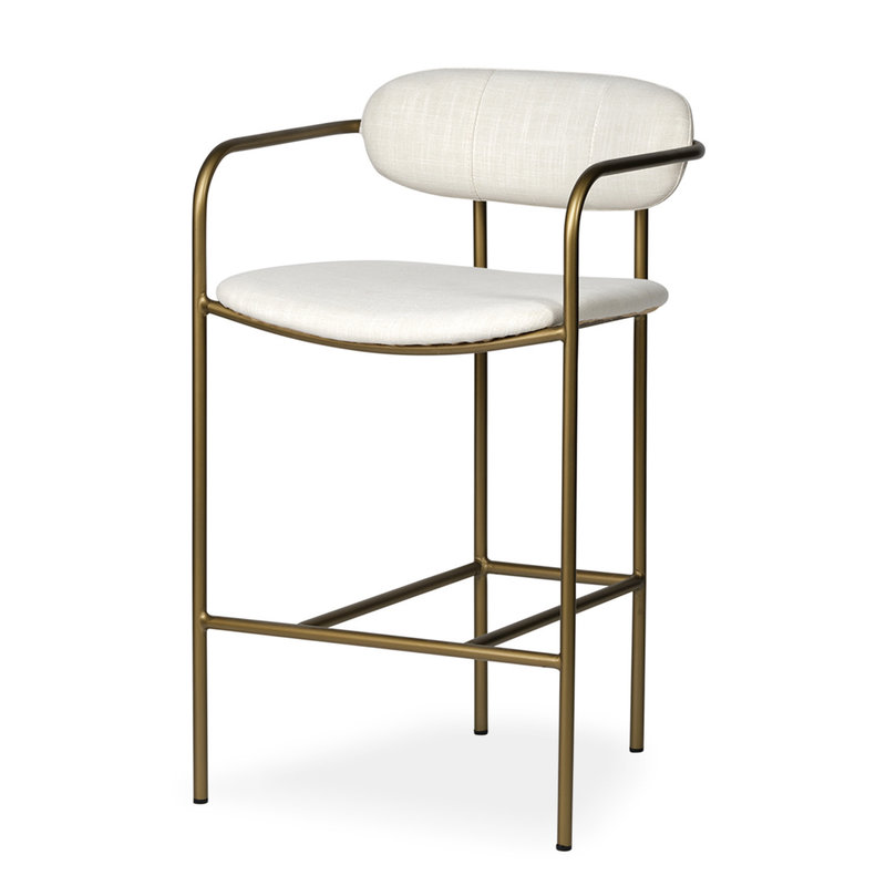 ISADORA COUNTER STOOL OFF WHITE AND GOLD