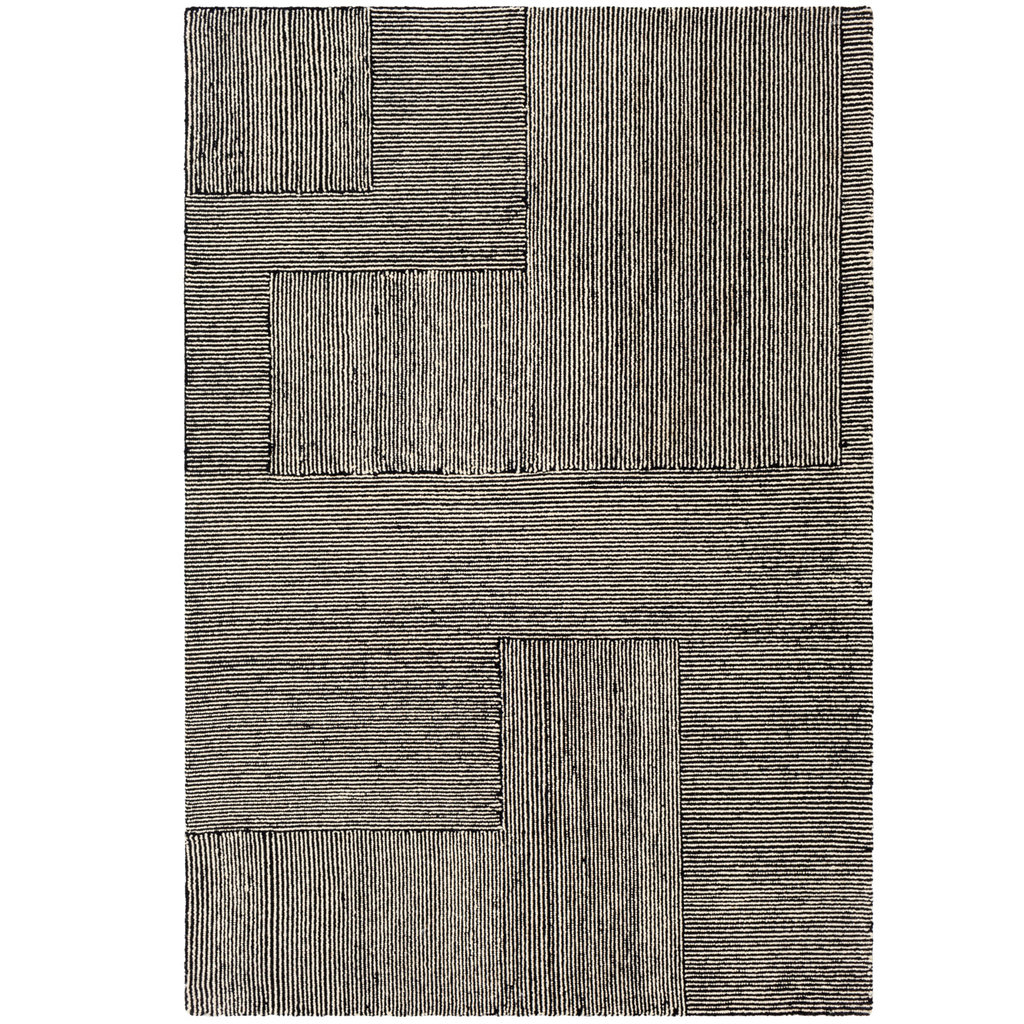 MOROCCO GEOMETRIC 8'10" X 12' BLACK AND TAN