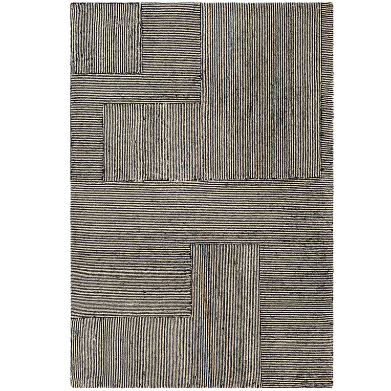 MOROCCO GEOMETRIC 8'10" X 12' BLACK AND TAN