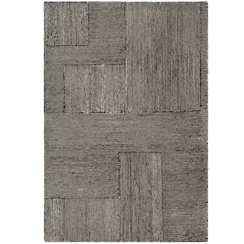 MOROCCO GEOMETRIC 6' X 9' BLACK AND TAN