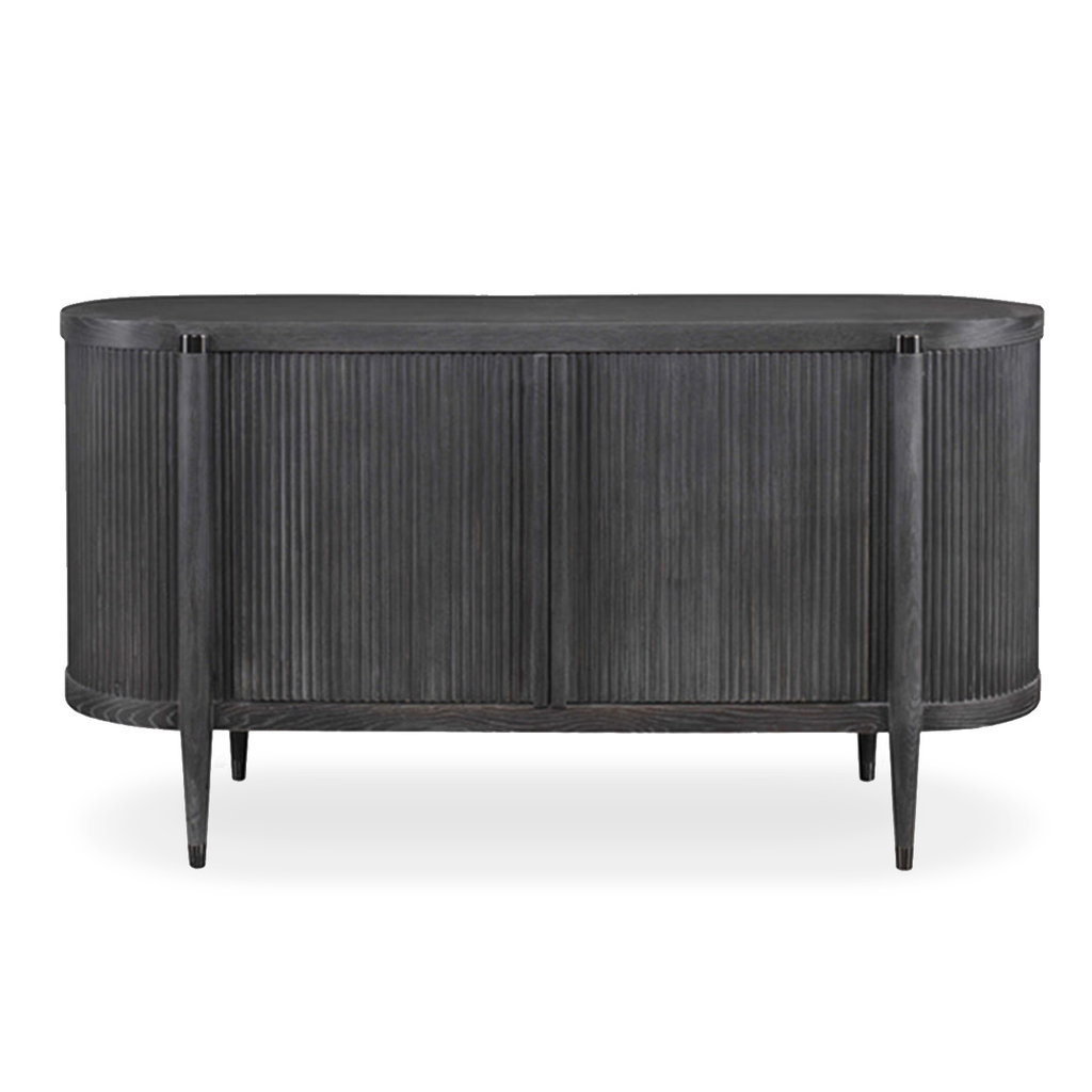 TAMBOUR OVAL SIDEBOARD BLACK CERUSE