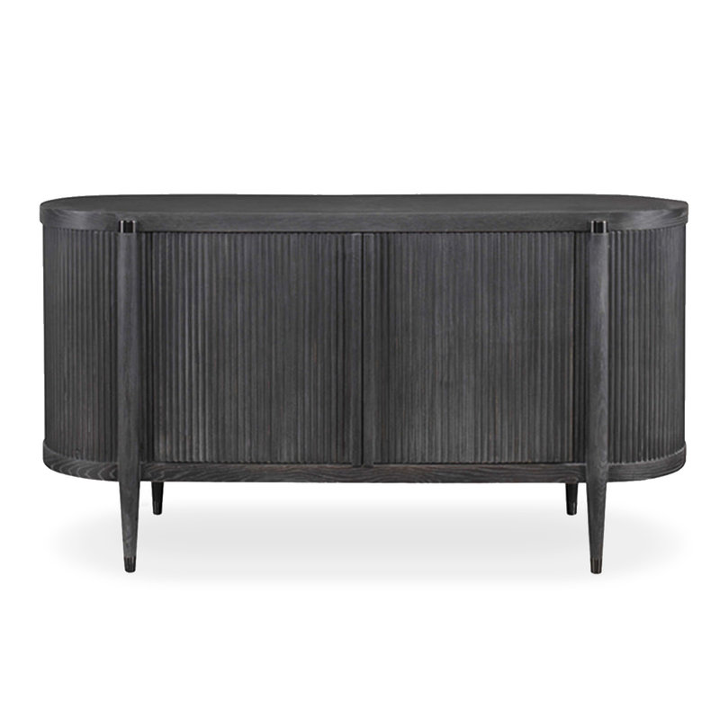 EPICUREAN OVAL SIDEBOARD BLACK CERUSE