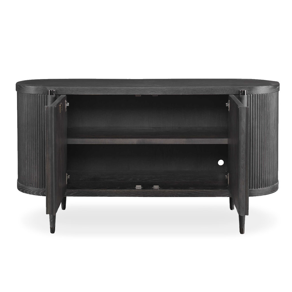 EPICUREAN OVAL SIDEBOARD BLACK CERUSE