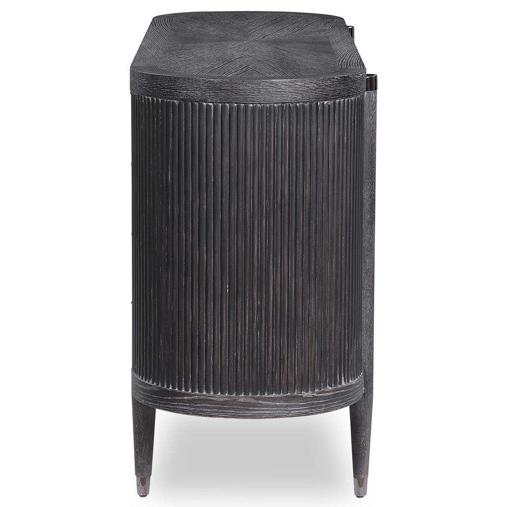 EPICUREAN OVAL SIDEBOARD BLACK CERUSE