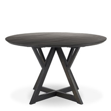 CAVALIER DINING TABLE ROUND BLACK-BROWN