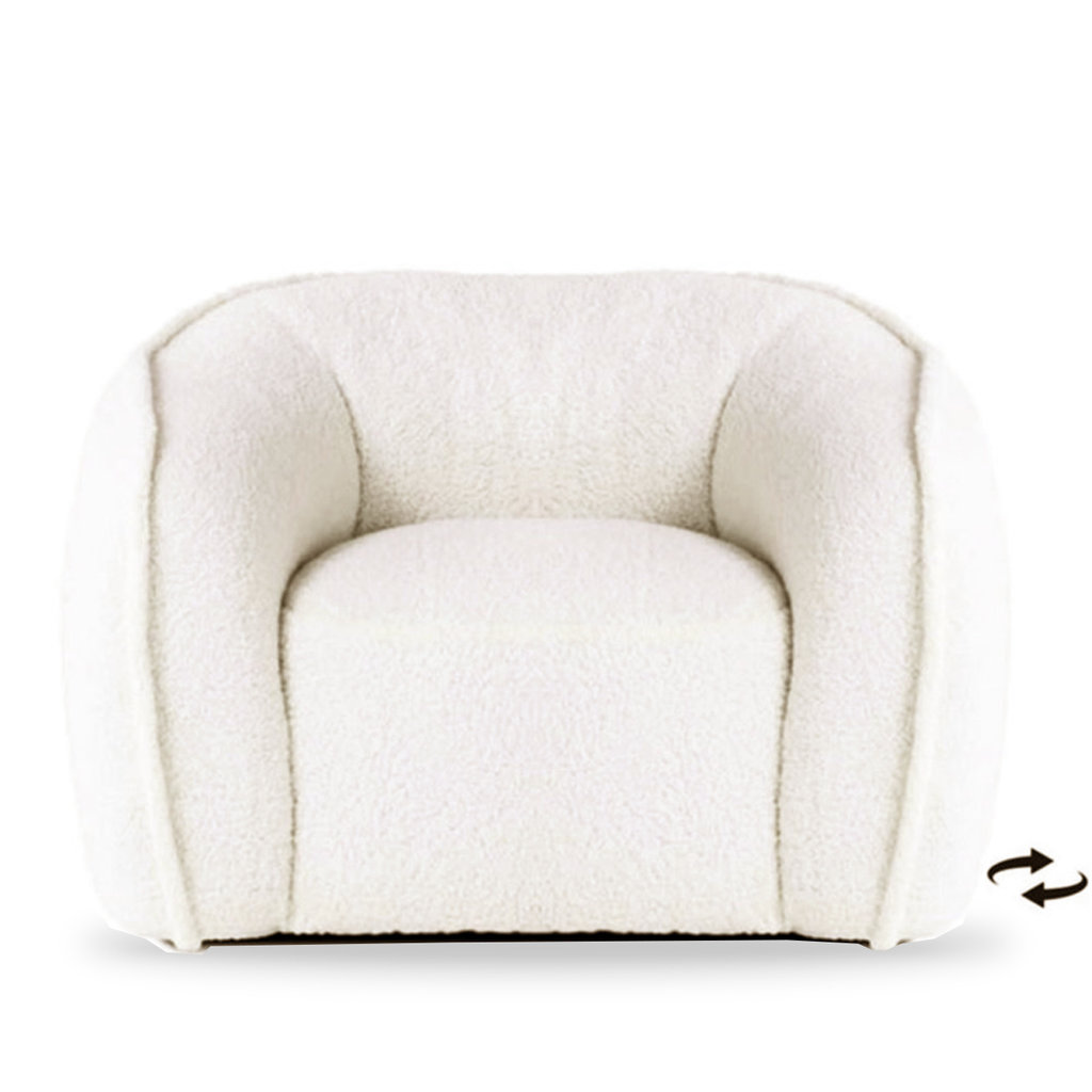SIGRID SWIVEL CHAIR  FAUX SHEARLING OFF-WHITE