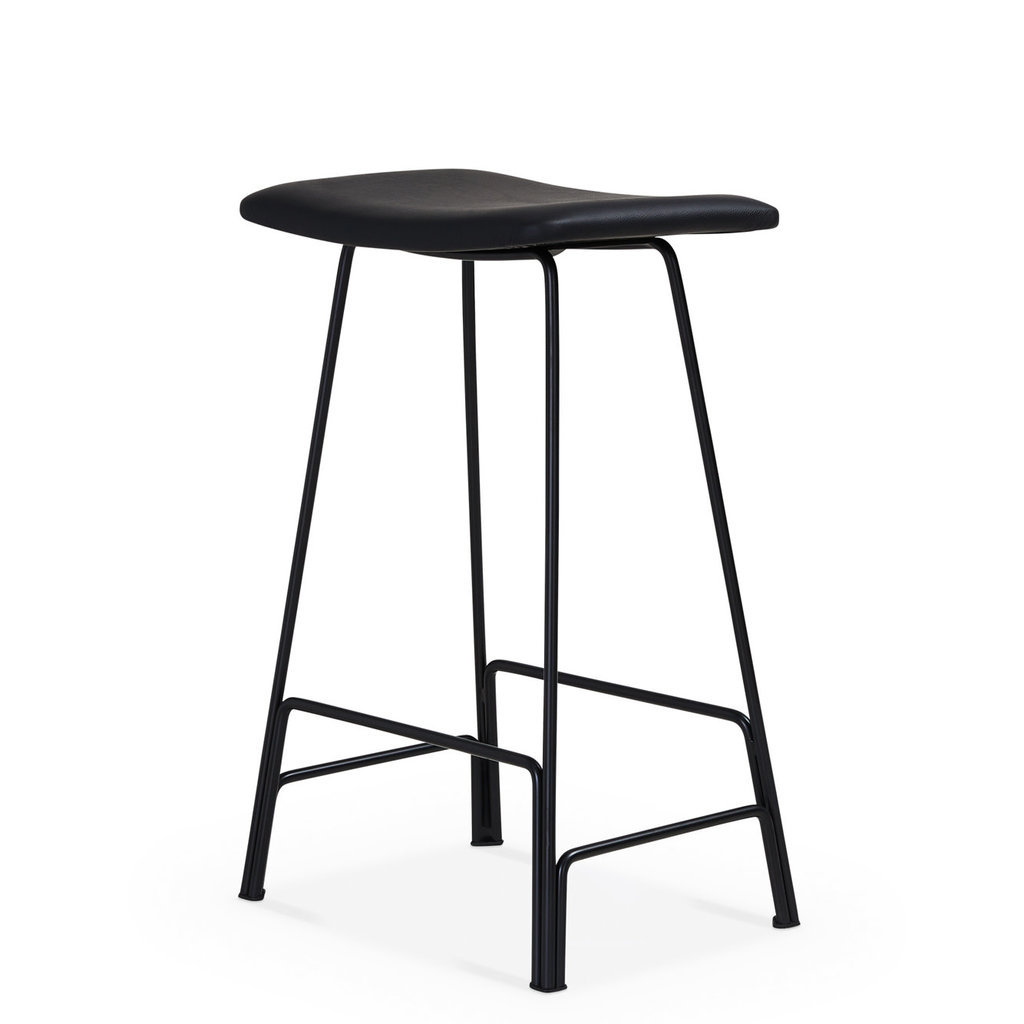 OSLO COUNTER STOOL LEATHER BLACK