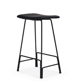 OSLO COUNTER STOOL LEATHER BLACK