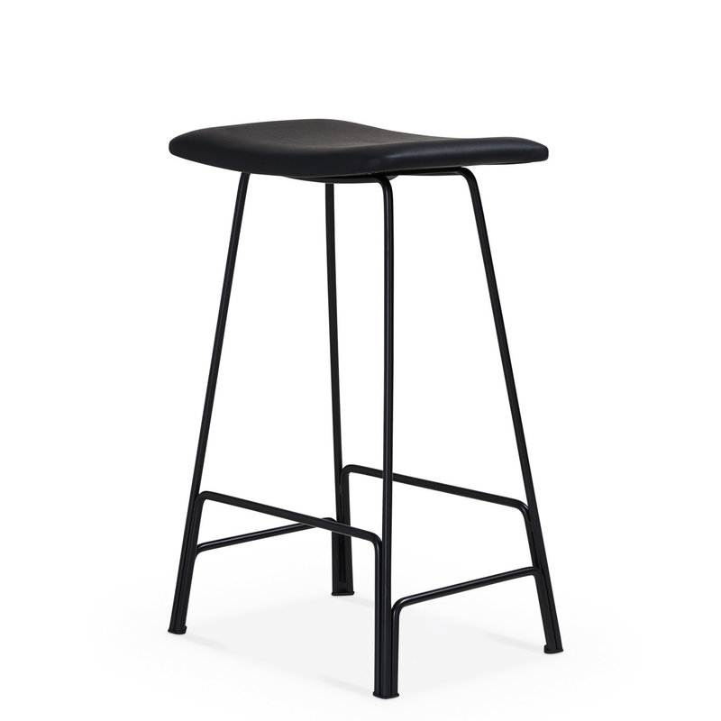 OSLO COUNTER STOOL LEATHER BLACK