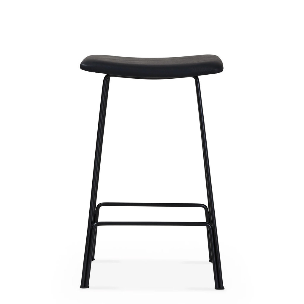 OSLO COUNTER STOOL LEATHER BLACK