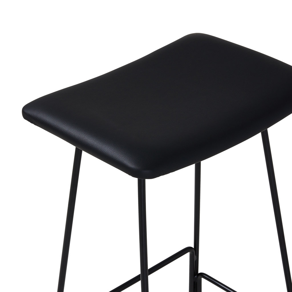 OSLO COUNTER STOOL LEATHER BLACK