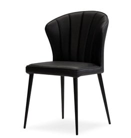 HERON DINING CHAIR LEATHER BLACK