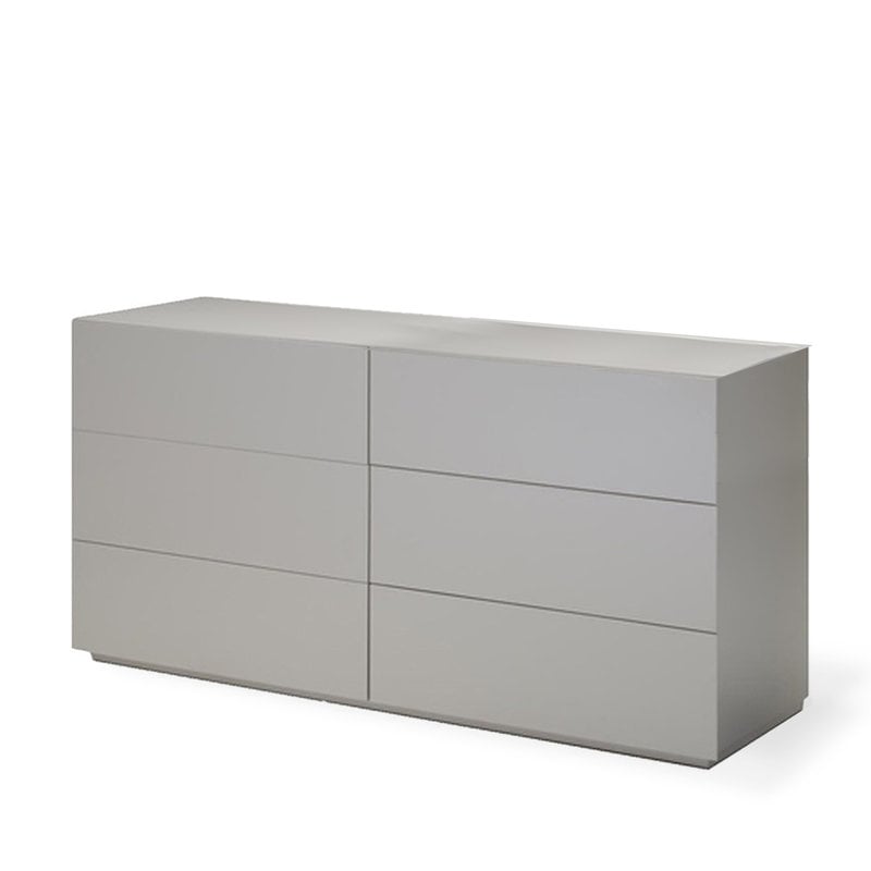 JOAKIM 6 DRAWER DRESSER MATTE LACQUER  STONE GREY