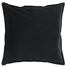 COTTON VELVET DOWN FILLED PILLOW 20" BLACK