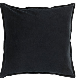 COTTON VELVET DOWN FILLED PILLOW 20" BLACK