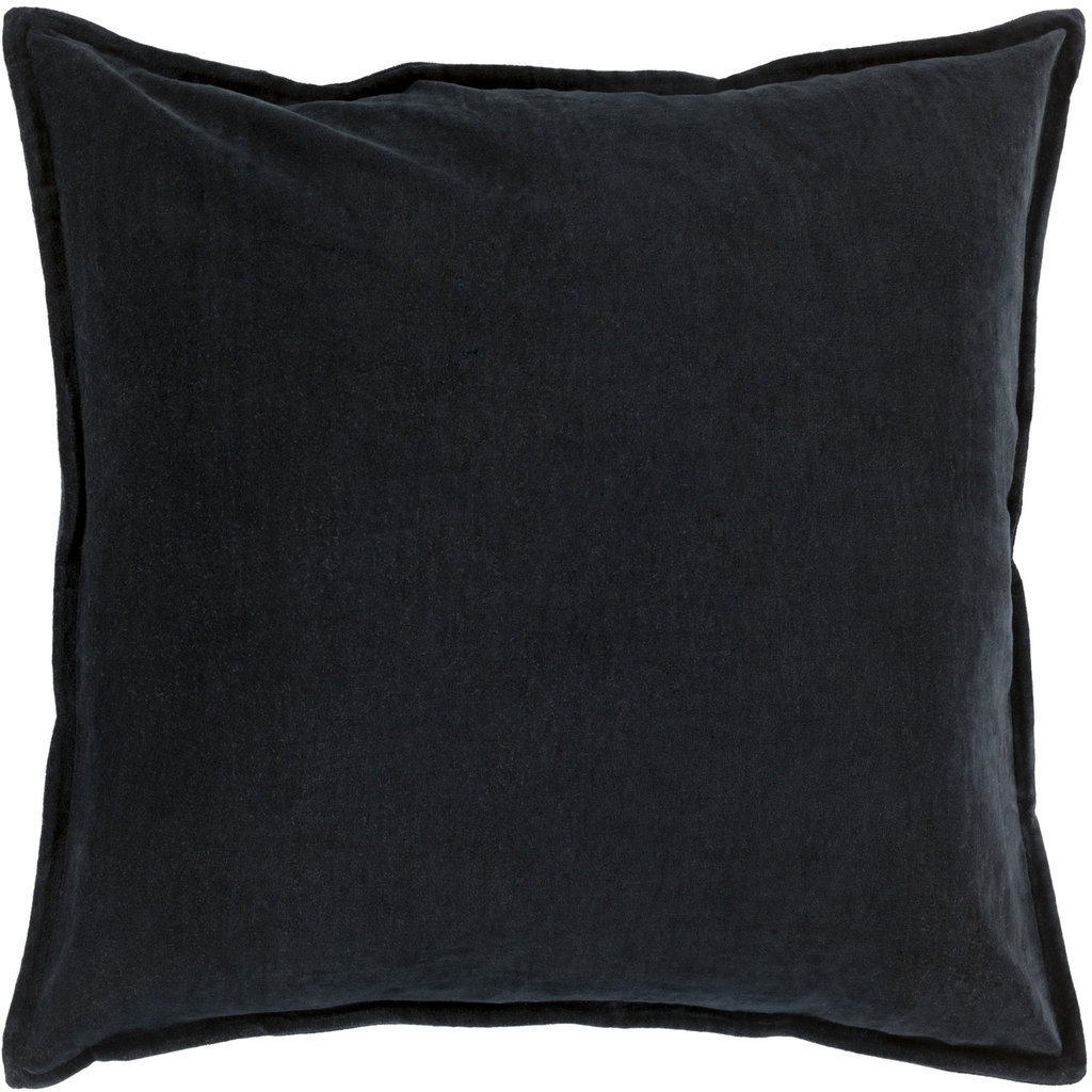 COTTON VELVET DOWN FILLED PILLOW 22" BLACK