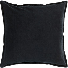 COTTON VELVET DOWN FILLED PILLOW 22" BLACK
