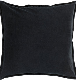 COTTON VELVET DOWN FILLED PILLOW 22" BLACK
