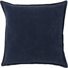 COTTON VELVET DOWN FILLED PILLOW 22" NAVY BLUE