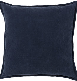 COTTON VELVET DOWN FILLED PILLOW 22" NAVY BLUE