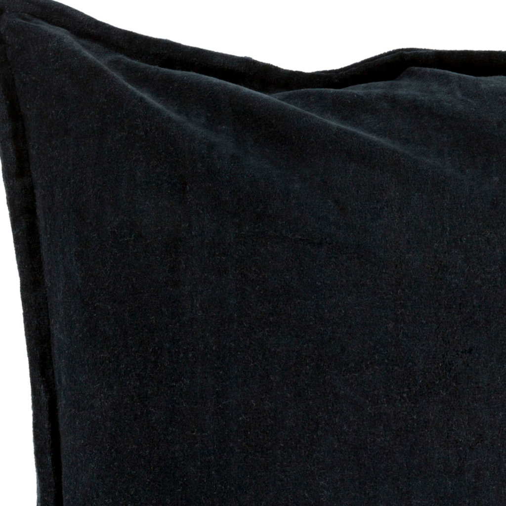 COTTON VELVET DOWN FILLED PILLOW 22" BLACK