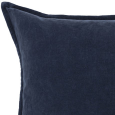 COTTON VELVET DOWN FILLED PILLOW 22" NAVY BLUE