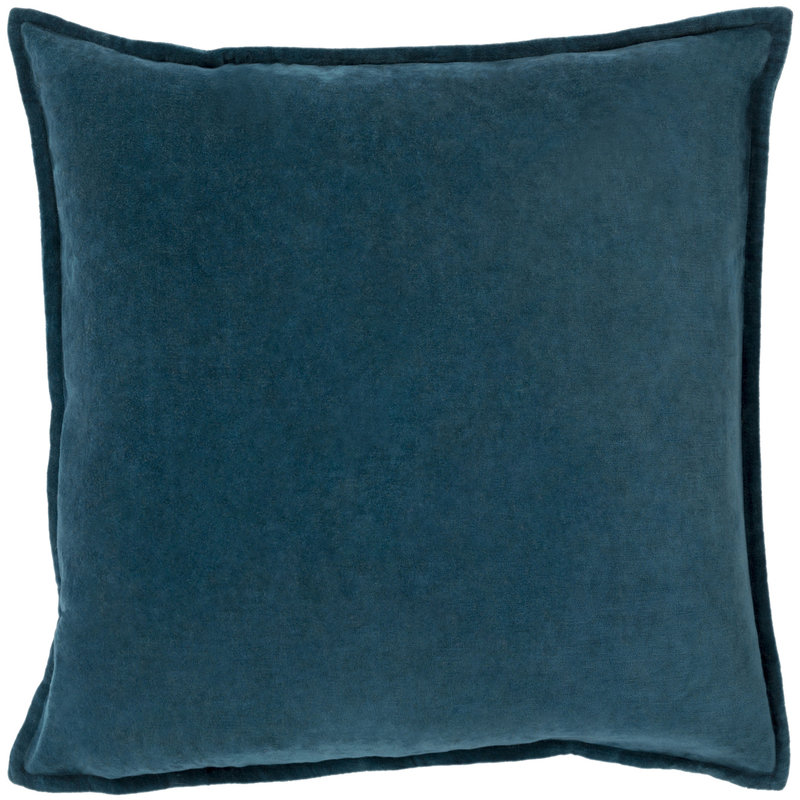 COTTON VELVET DOWN FILLED PILLOW 22" PEACOCK