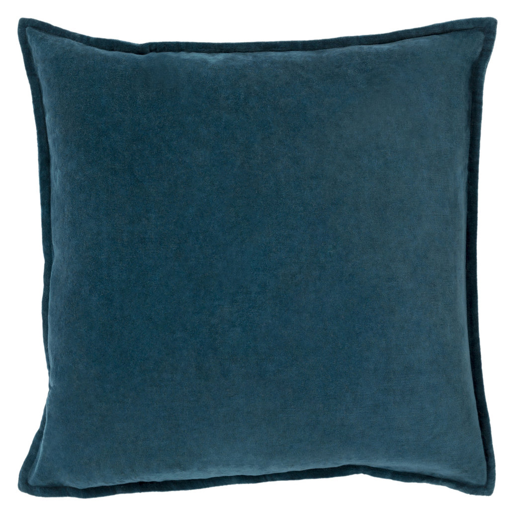 COTTON VELVET DOWN FILLED PILLOW 20" PEACOCK