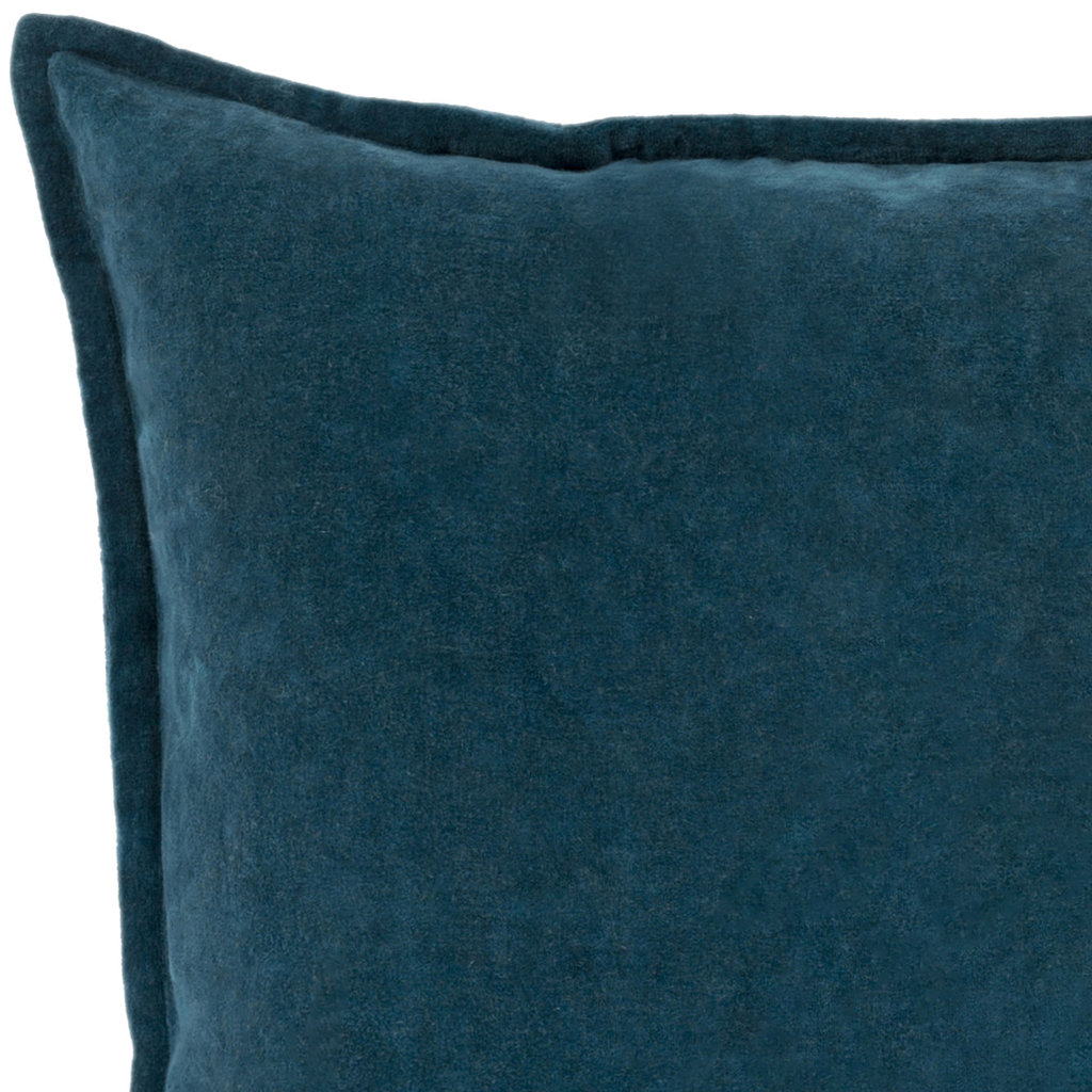 COTTON VELVET DOWN FILLED PILLOW 20" PEACOCK