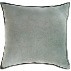 COTTON VELVET DOWN FILLED PILLOW 22" SAGE