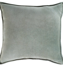 COTTON VELVET DOWN FILLED PILLOW 22" SAGE