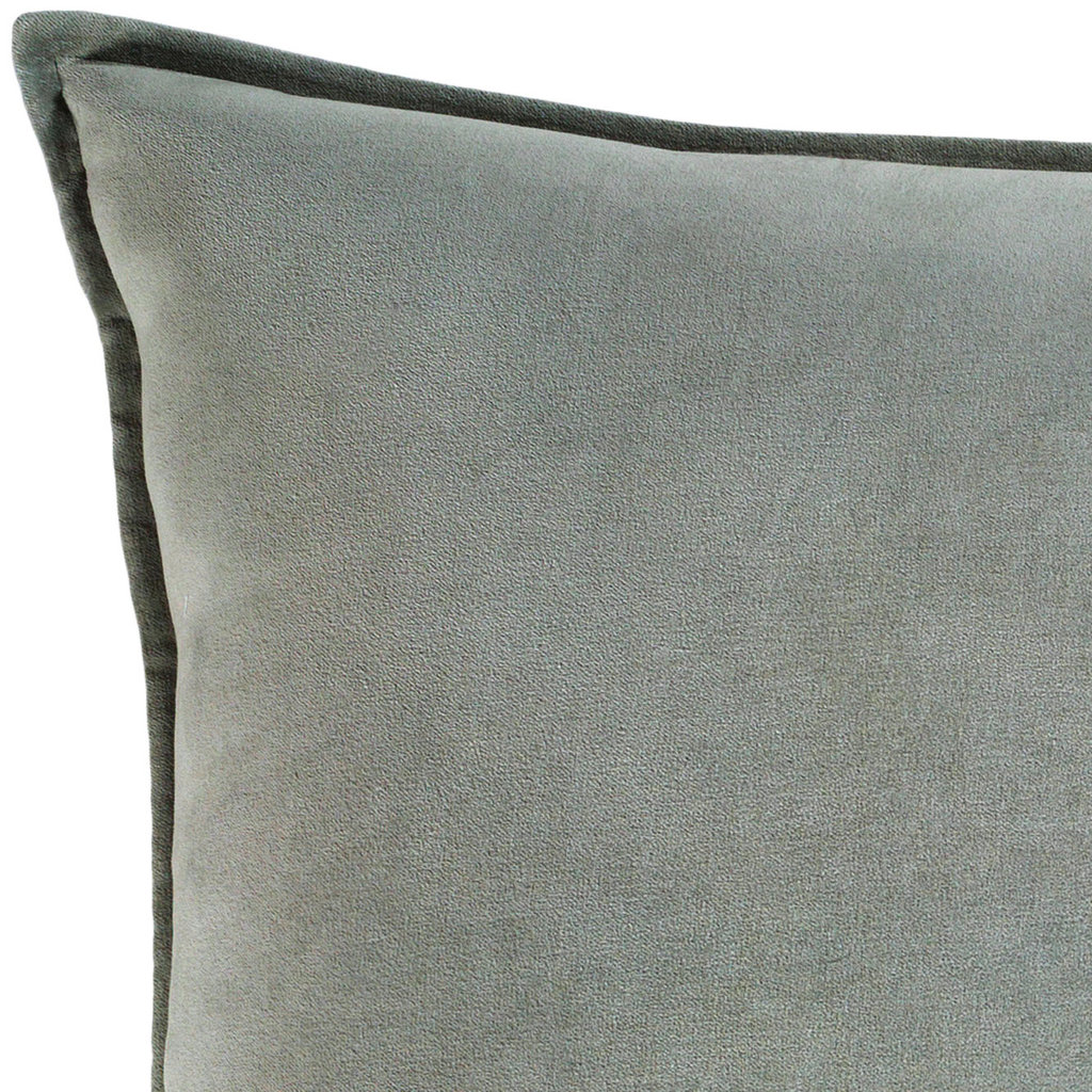 COTTON VELVET DOWN FILLED PILLOW 22" SAGE