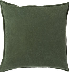 COTTON VELVET DOWN FILLED PILLOW 22" GREEN