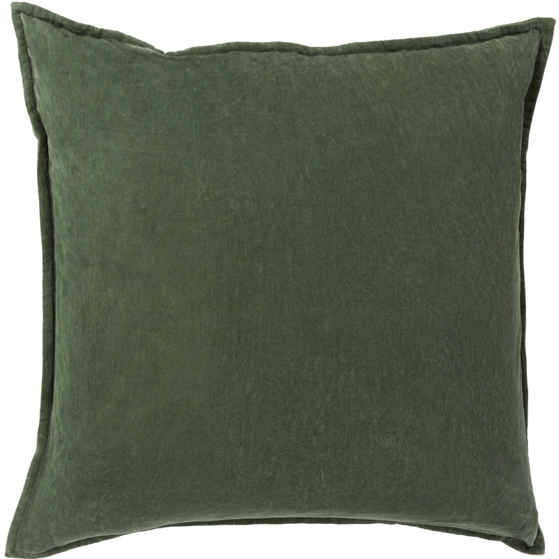COTTON VELVET DOWN FILLED PILLOW 22" GREEN