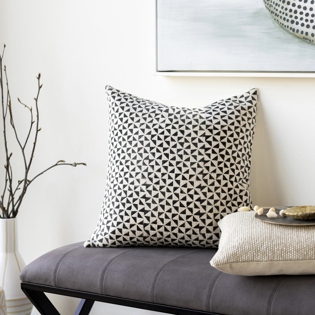 NAYA DOWN FILLED PILLOW 22" BLACK AND NATURAL