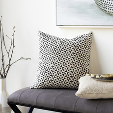 NAYA DOWN FILLED PILLOW 22" BLACK AND NATURAL