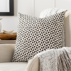 NAYA DOWN FILLED PILLOW 22" BLACK AND NATURAL