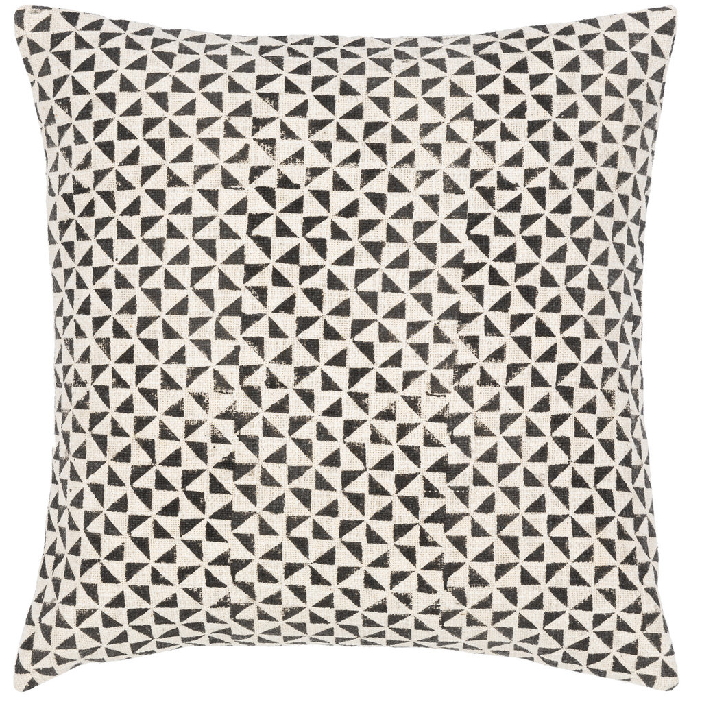 NAYA DOWN FILLED PILLOW 22" BLACK AND NATURAL