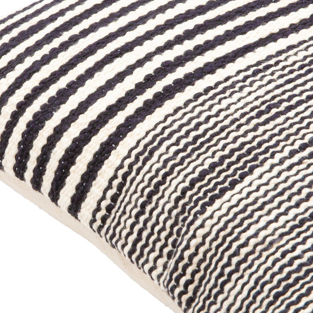 CHRISTOPHER DOWN FILLED PILLOW 22" BLACK AND WHITE
