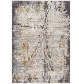 ADIA MARBLE 7'10"X 9'8"" CHARCOAL RUST GREY TAUPE