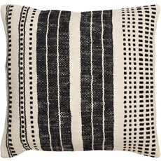 HAMPTON DOWN FILLED PILLOW 22"D BLACK AND SAND